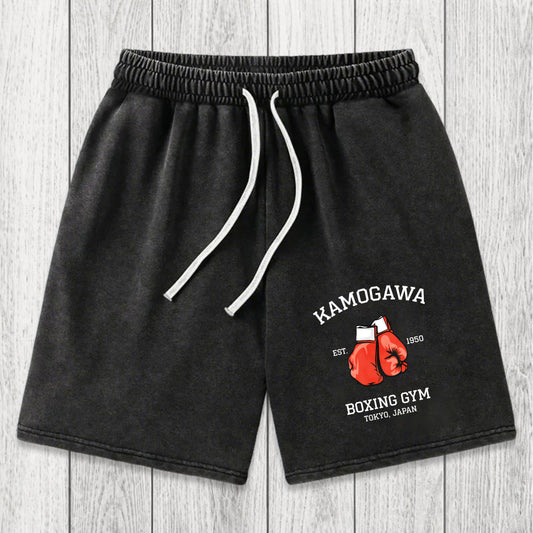 Tokyosol Retro Boxing Gloves Manga Anime Washed Shorts