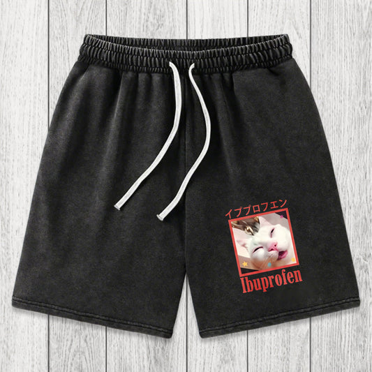 Tokyosol Ibuprofen Meme Cat Washed Short