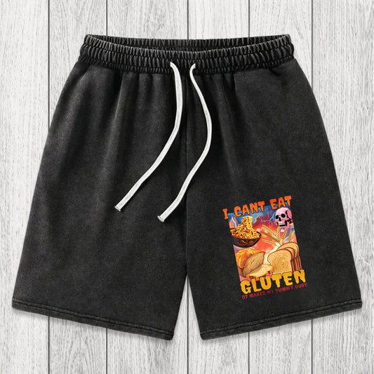 Tokyosol I Can't Eat Gluten Funny Meme Washed Short