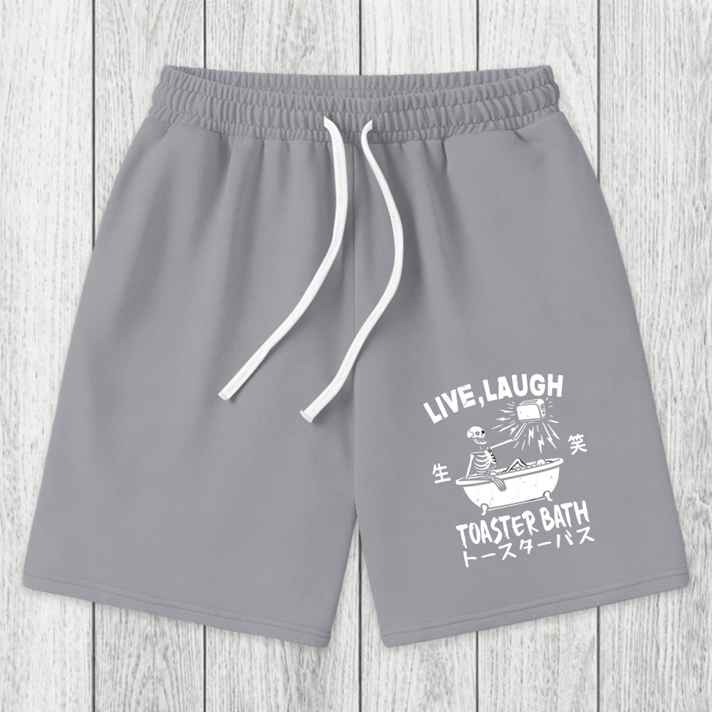 Tokyosol Funny Electric Shock Skeleton Washed Shorts