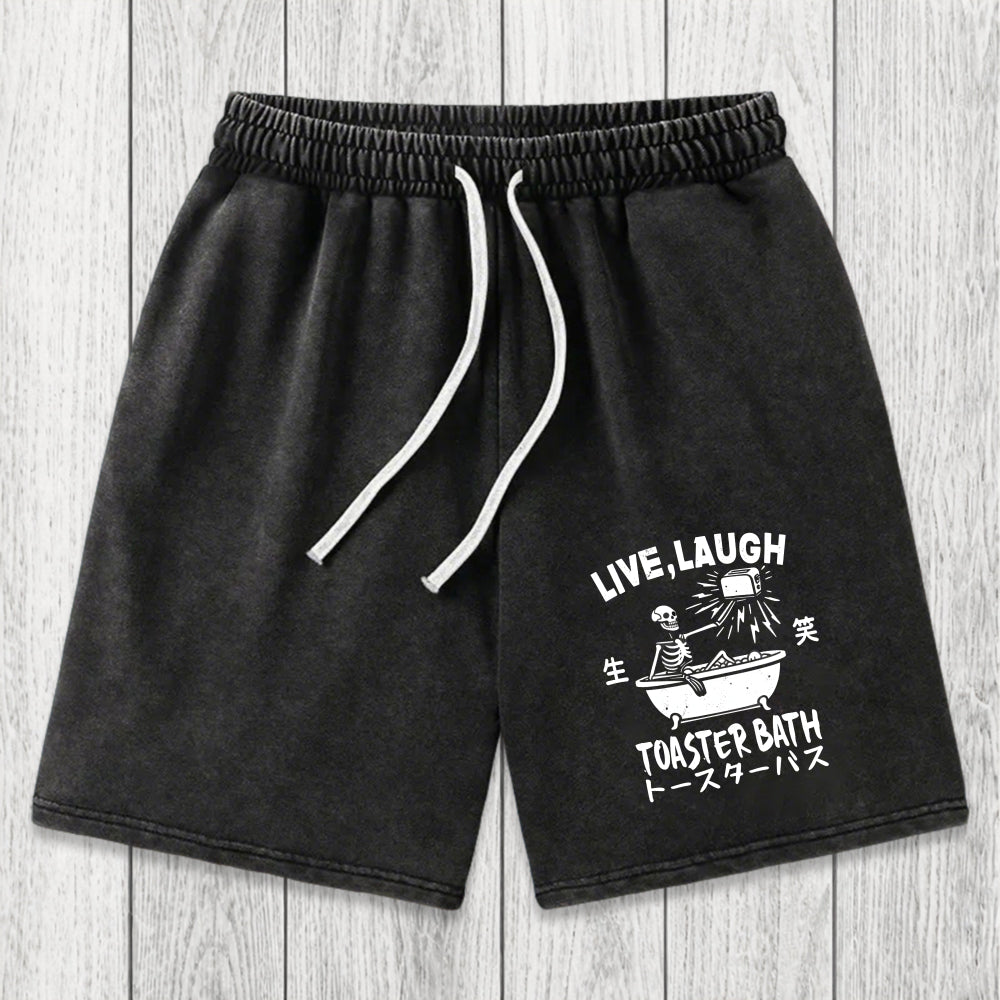 Tokyosol Funny Electric Shock Skeleton Washed Shorts