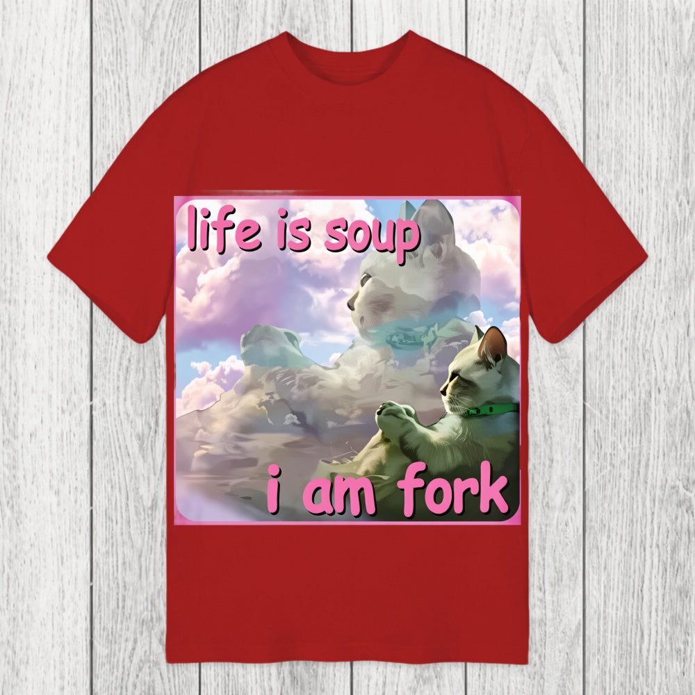 Tokyosol Life is Soup I am Fork Funny Cat Meme Classic T-Shirt
