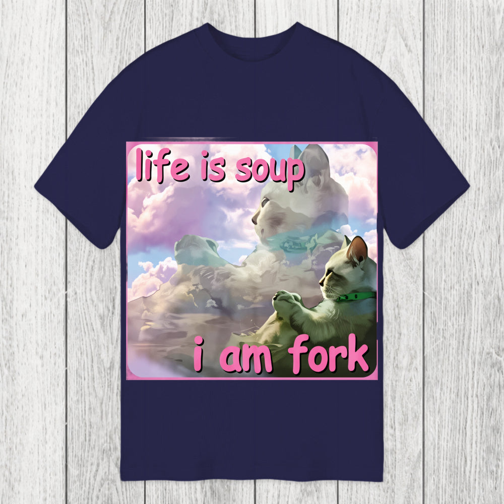 Tokyosol Life is Soup I am Fork Funny Cat Meme Classic T-Shirt