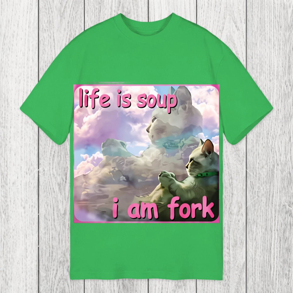 Tokyosol Life is Soup I am Fork Funny Cat Meme Classic T-Shirt