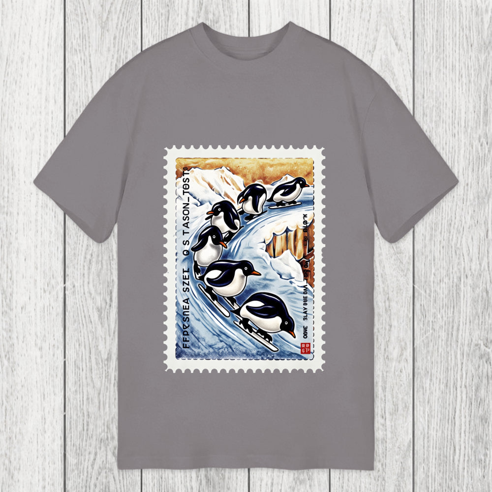 Tokyosol Gliding Penguin Stamp Classic T-Shirt