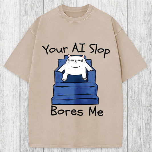 Tokyosol AI Slop Bores Me Washed T-Shirt