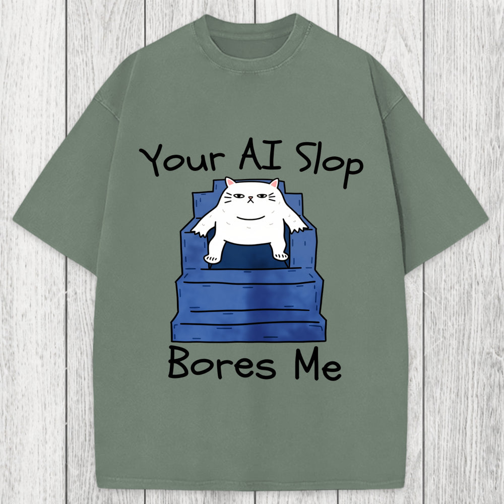 Tokyosol AI Slop Bores Me Washed T-Shirt