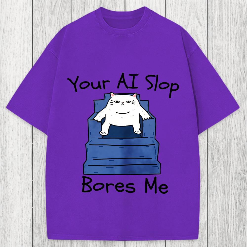 Tokyosol AI Slop Bores Me Washed T-Shirt
