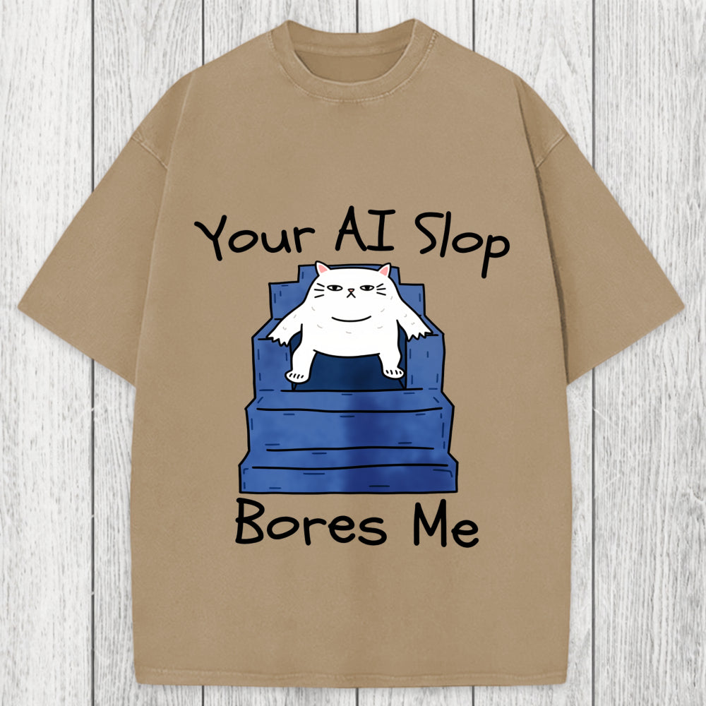 Tokyosol AI Slop Bores Me Washed T-Shirt