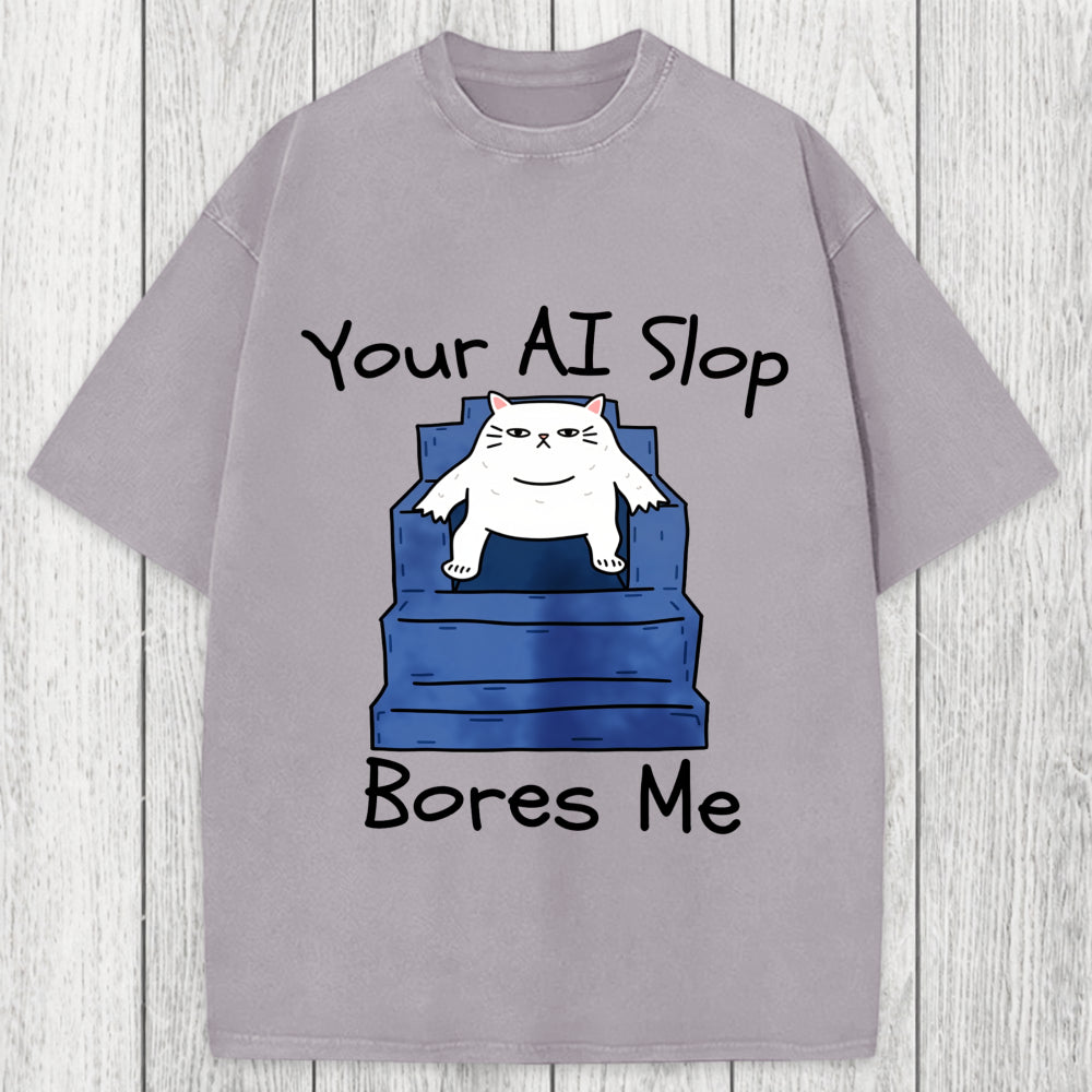Tokyosol AI Slop Bores Me Washed T-Shirt