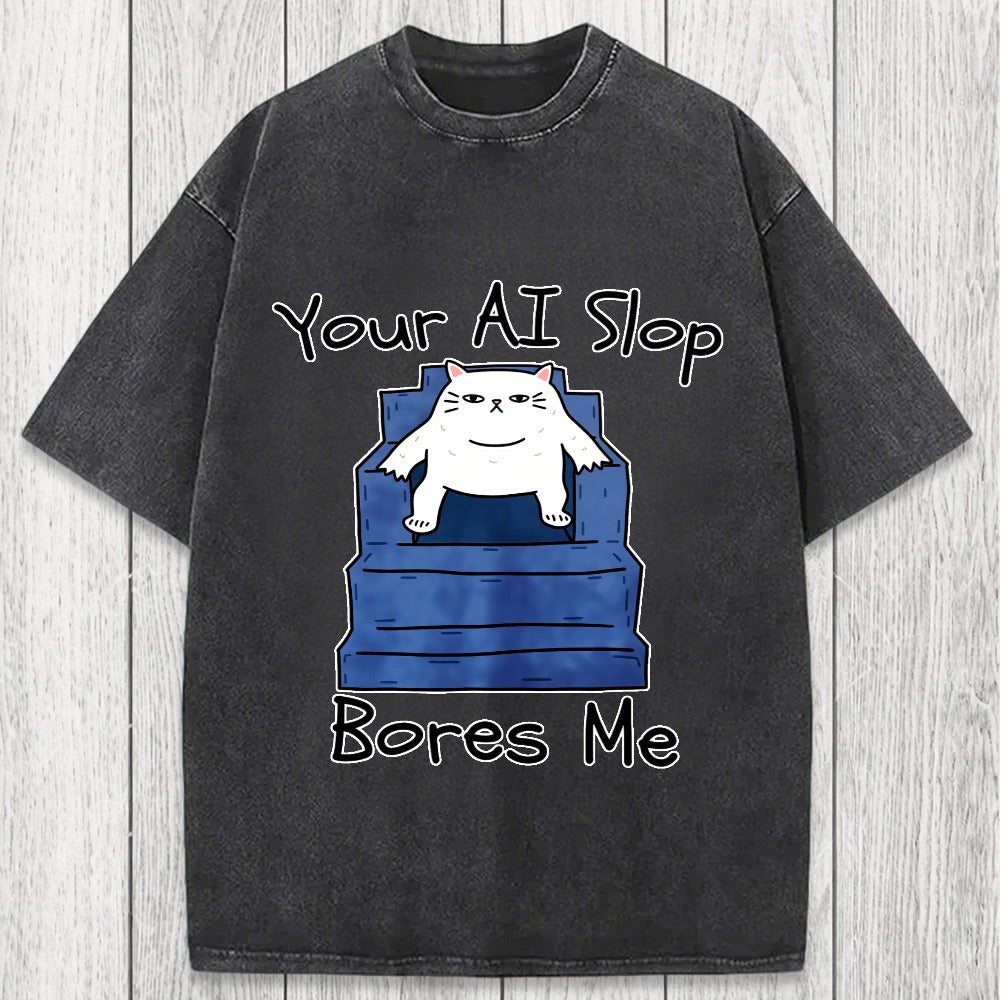 Tokyosol AI Slop Bores Me Washed T-Shirt