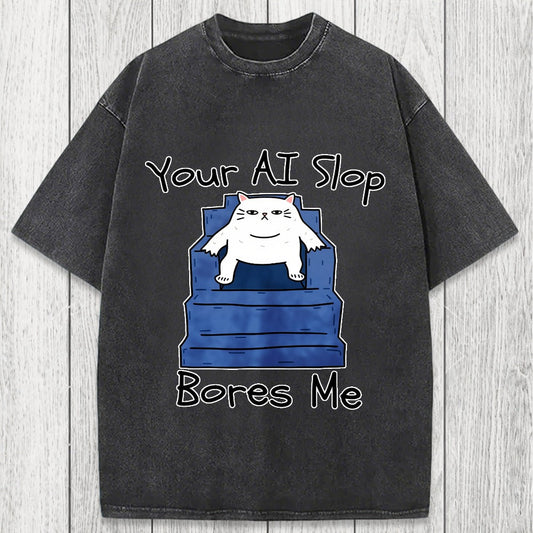 Tokyosol AI Slop Bores Me Washed T-Shirt