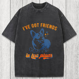 Tokyosol I've Got Friends In Low Places Funny Dog Washed T-Shirt
