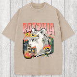 Tokyosol Funny RATZILLA Washed T-Shirt