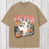 Tokyosol Funny RATZILLA Washed T-Shirt