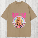 Tokyosol Alpha Male Funny Kitten Washed T-Shirt