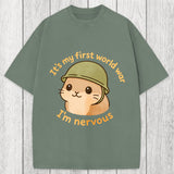 Tokyosol Nervous Hamster Meme Washed T-Shirt