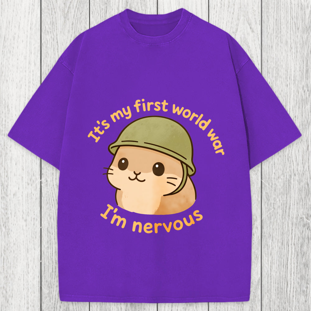 Tokyosol Nervous Hamster Meme Washed T-Shirt