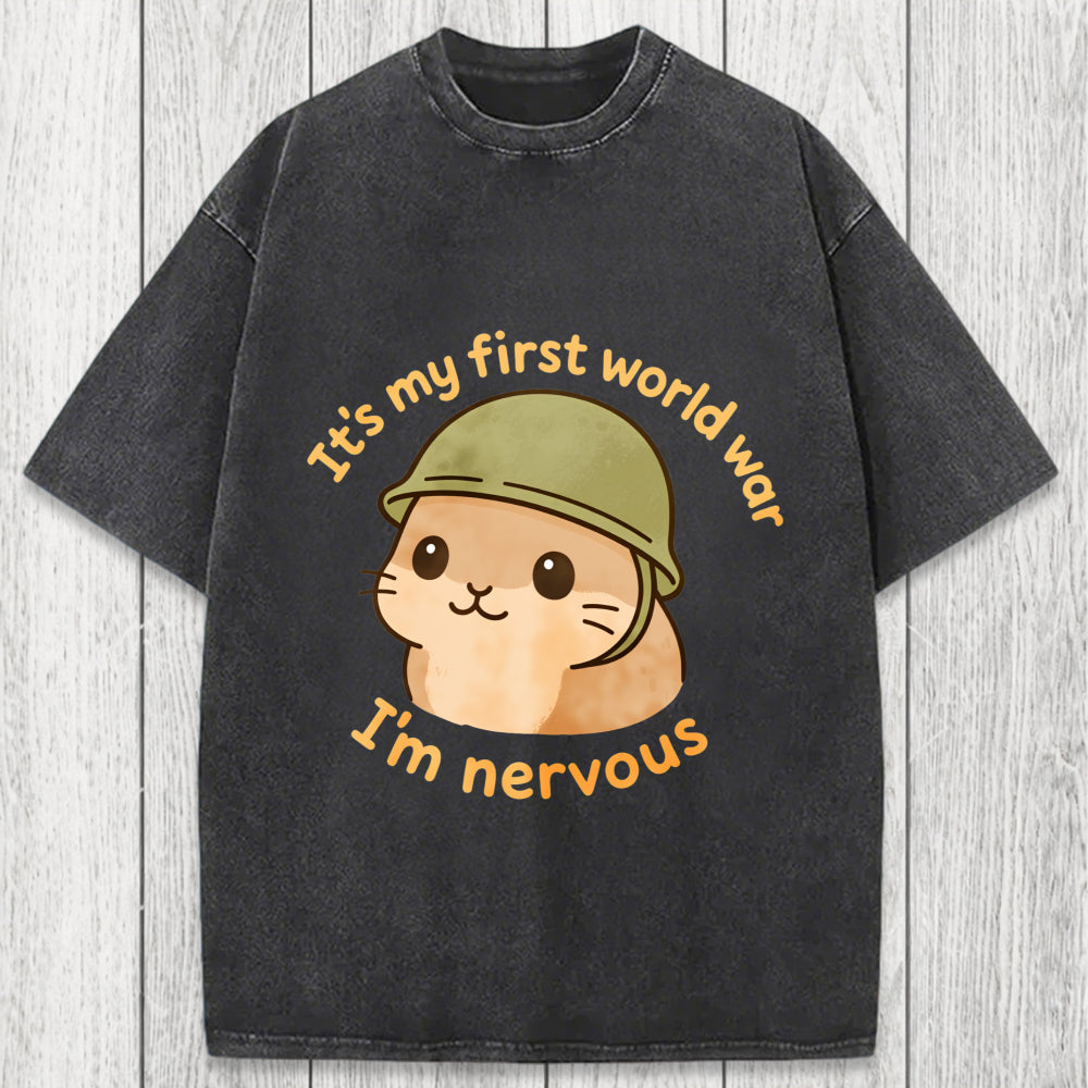 Tokyosol Nervous Hamster Meme Washed T-Shirt