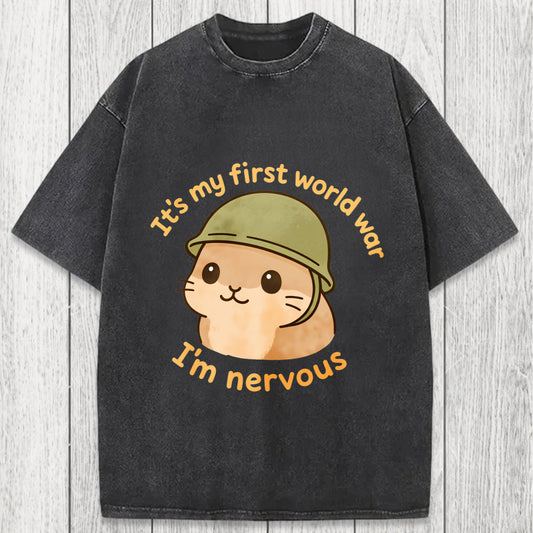 Tokyosol Nervous Hamster Meme Washed T-Shirt