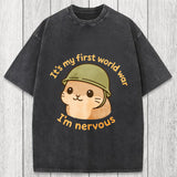 Tokyosol Nervous Hamster Meme Washed T-Shirt