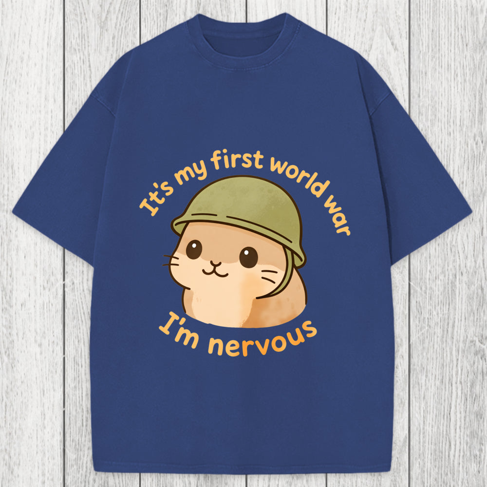 Tokyosol Nervous Hamster Meme Washed T-Shirt