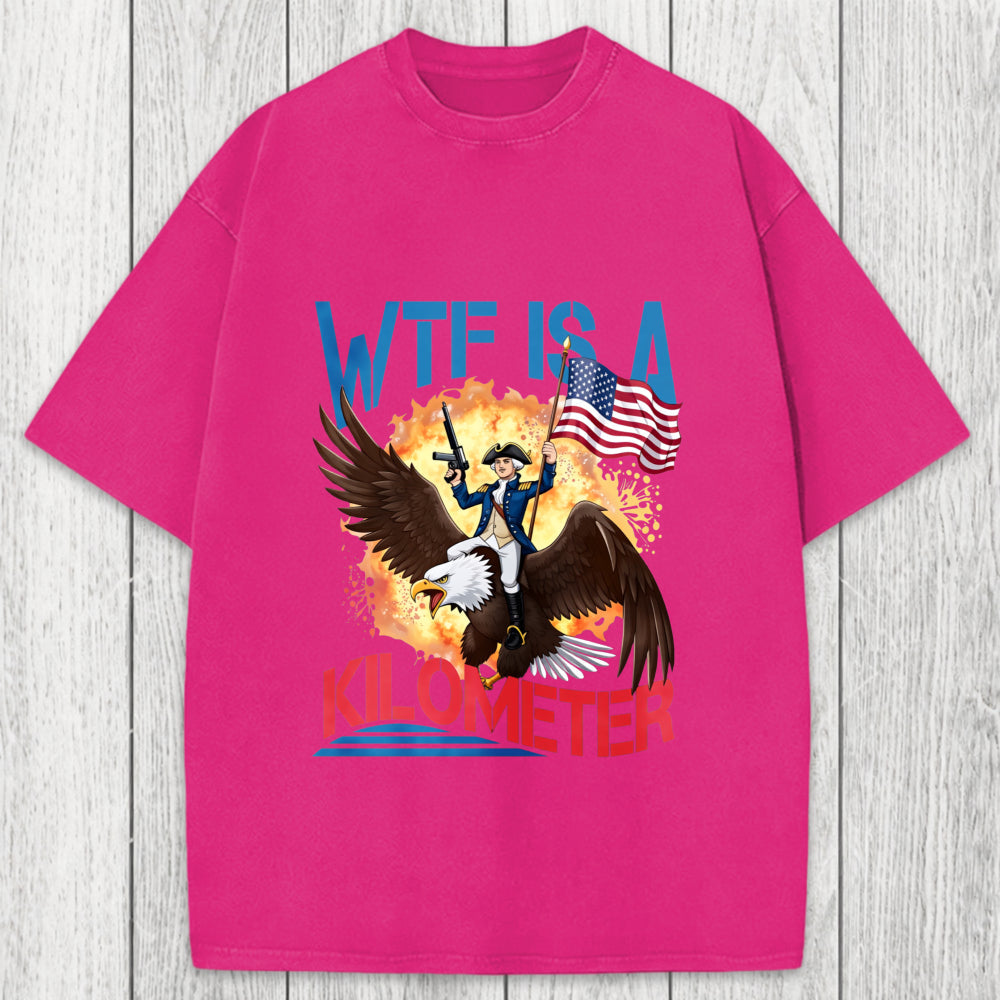 Tokyosol WTF Is A Kilometer Funny Washed T-Shirt