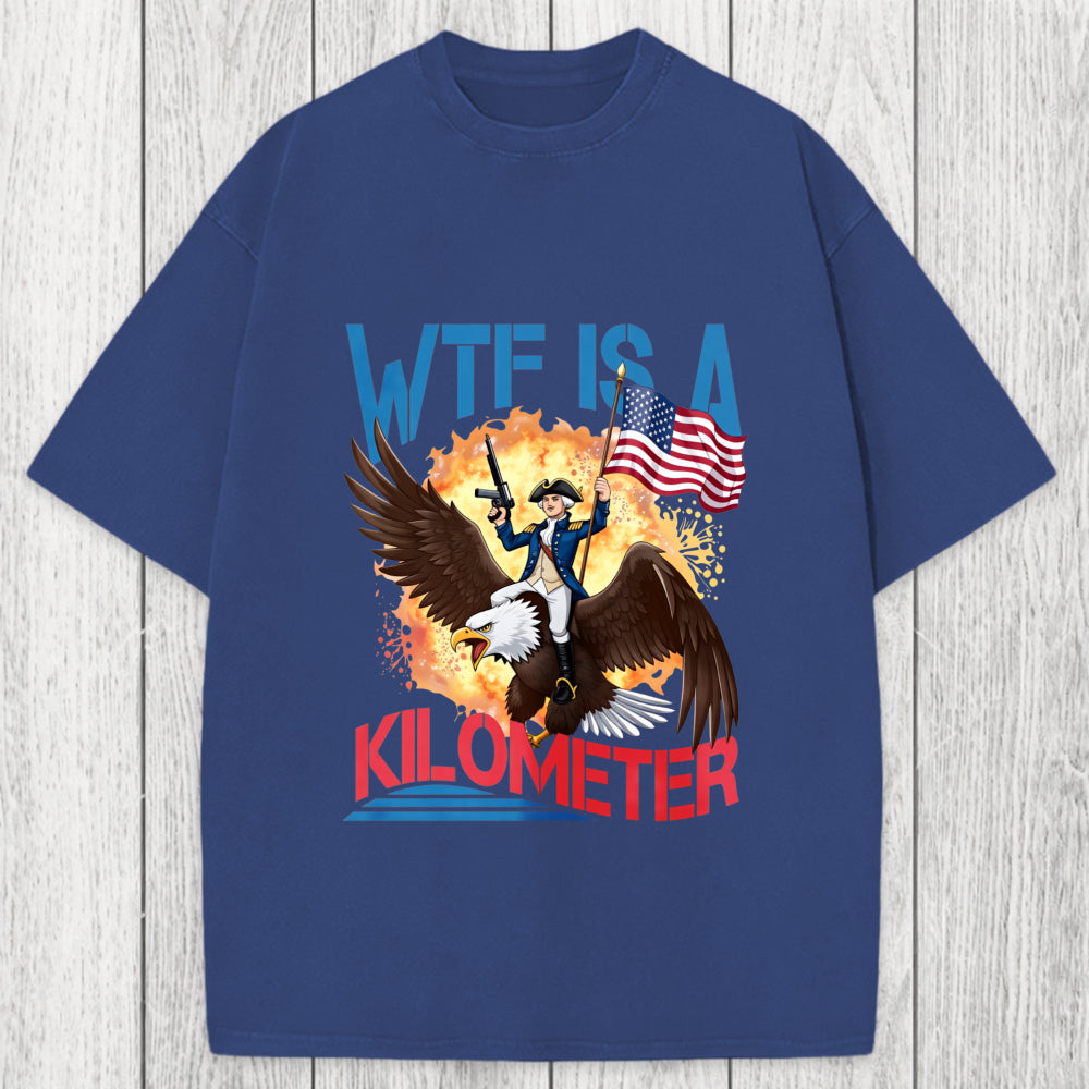 Tokyosol WTF Is A Kilometer Funny Washed T-Shirt