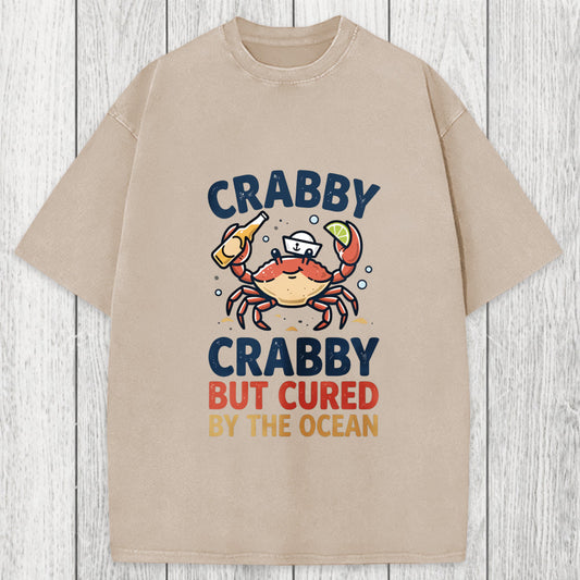 Tokyosol Crabby But Cured By The Ocean Washed T-Shirt