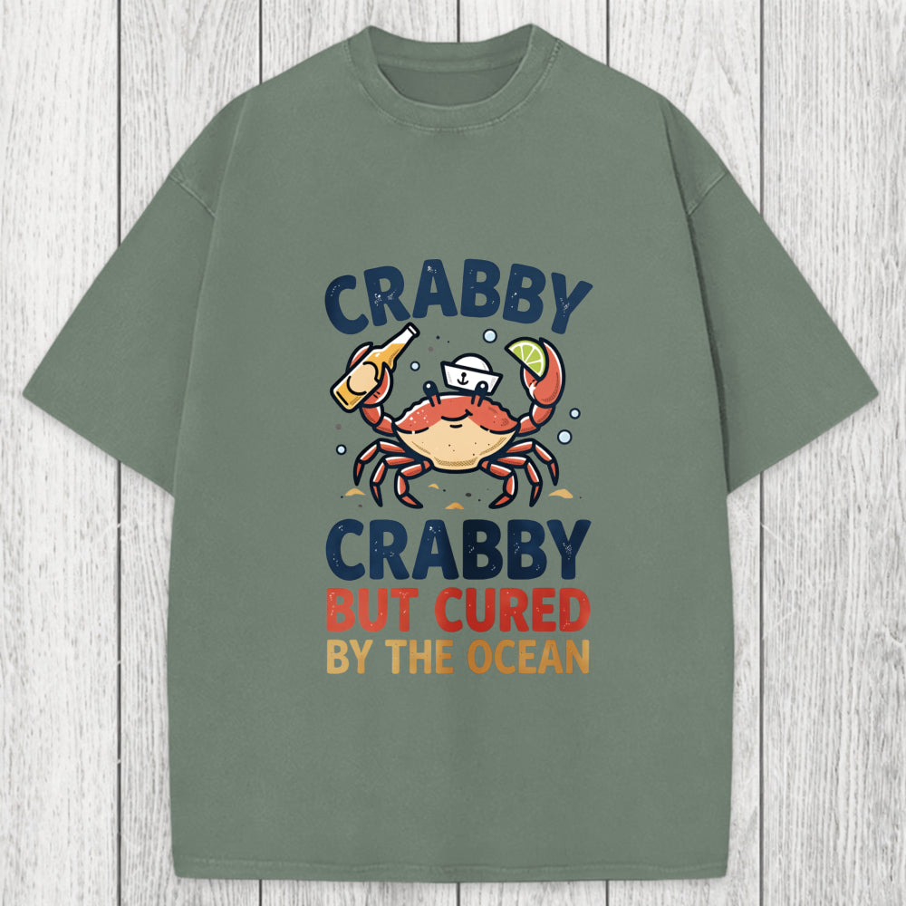 Tokyosol Crabby But Cured By The Ocean Washed T-Shirt