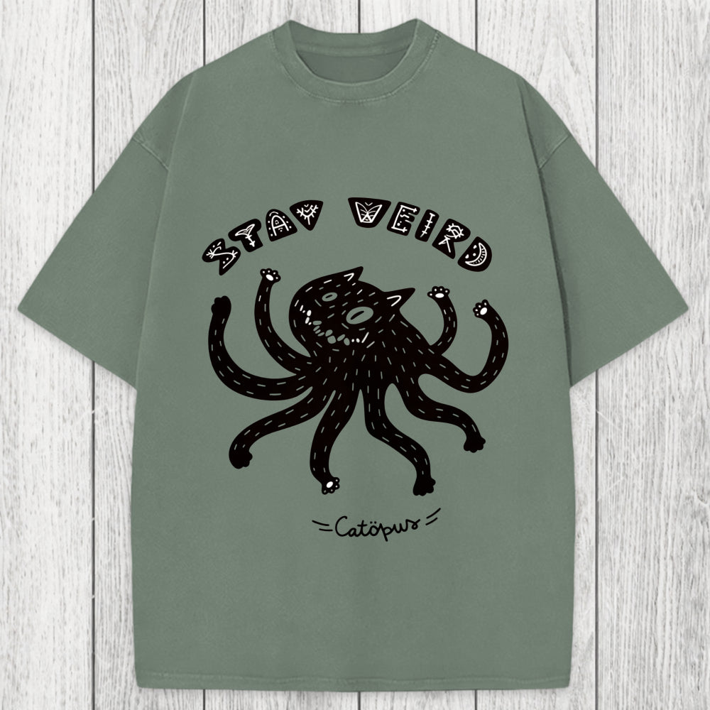 Tokyosol STAY WEIRD Catopus Washed T-Shirt