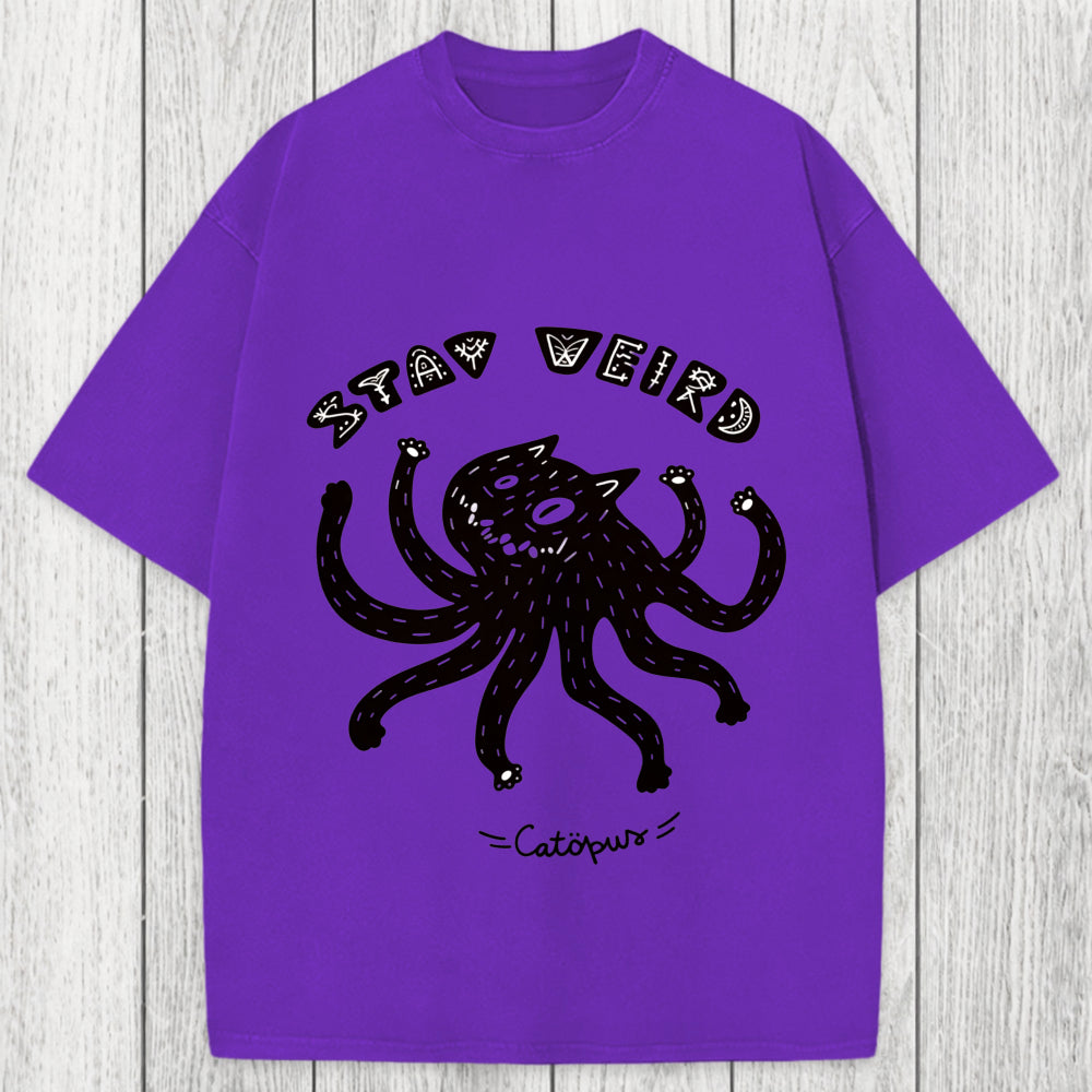 Tokyosol STAY WEIRD Catopus Washed T-Shirt