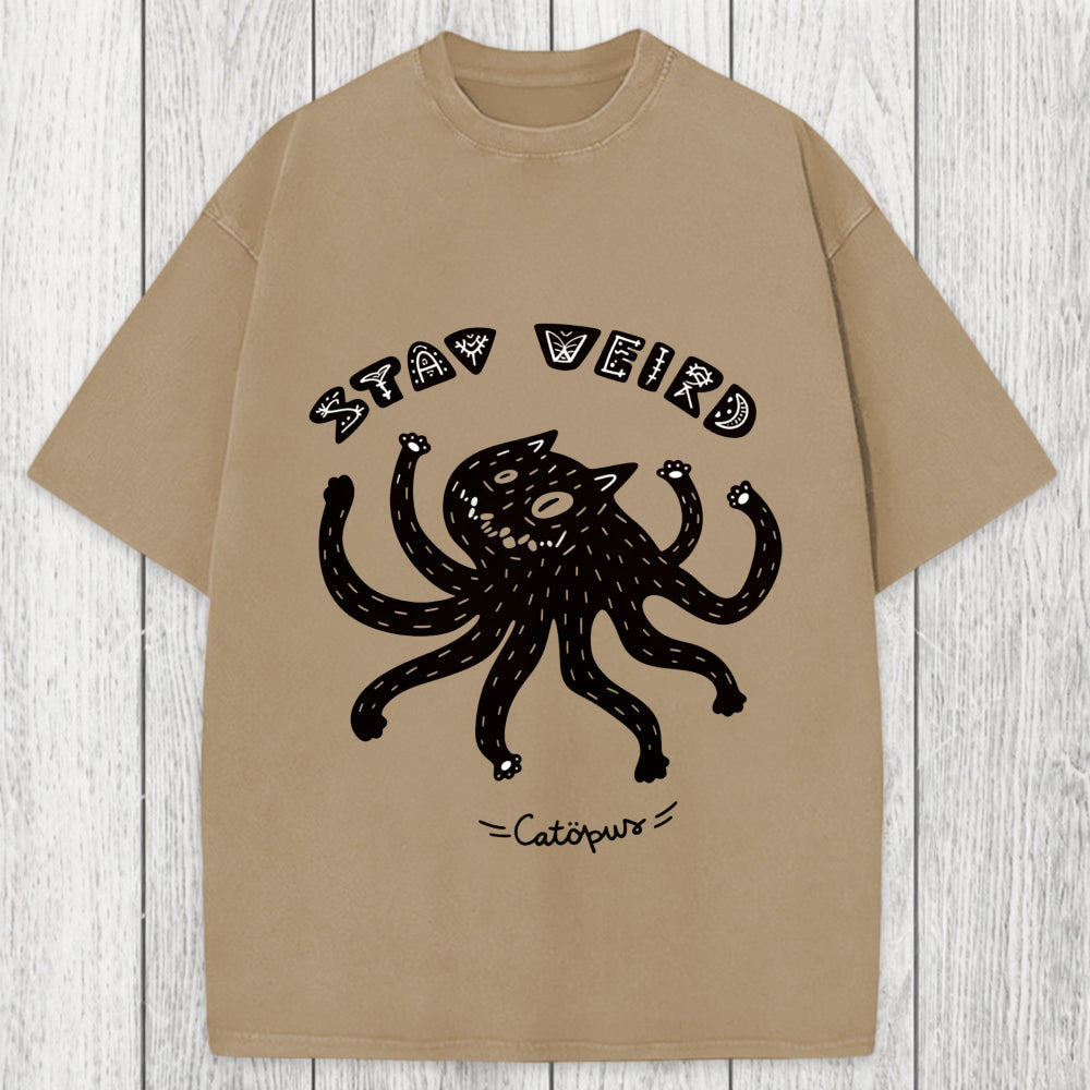 Tokyosol STAY WEIRD Catopus Washed T-Shirt