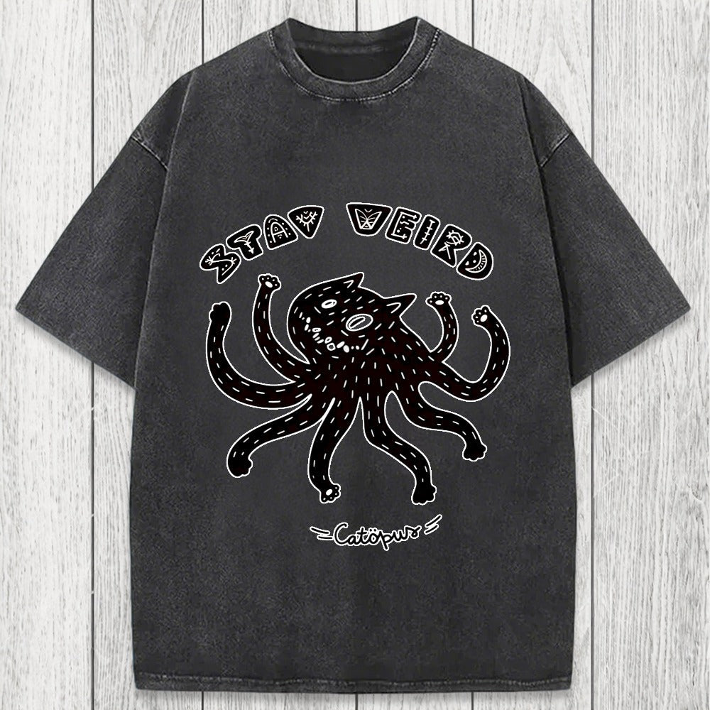 Tokyosol STAY WEIRD Catopus Washed T-Shirt