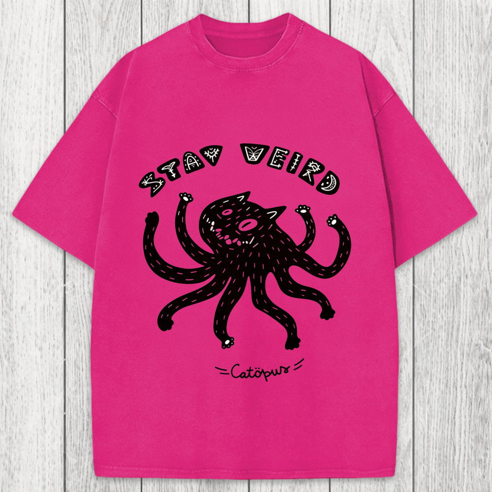 Tokyosol STAY WEIRD Catopus Washed T-Shirt