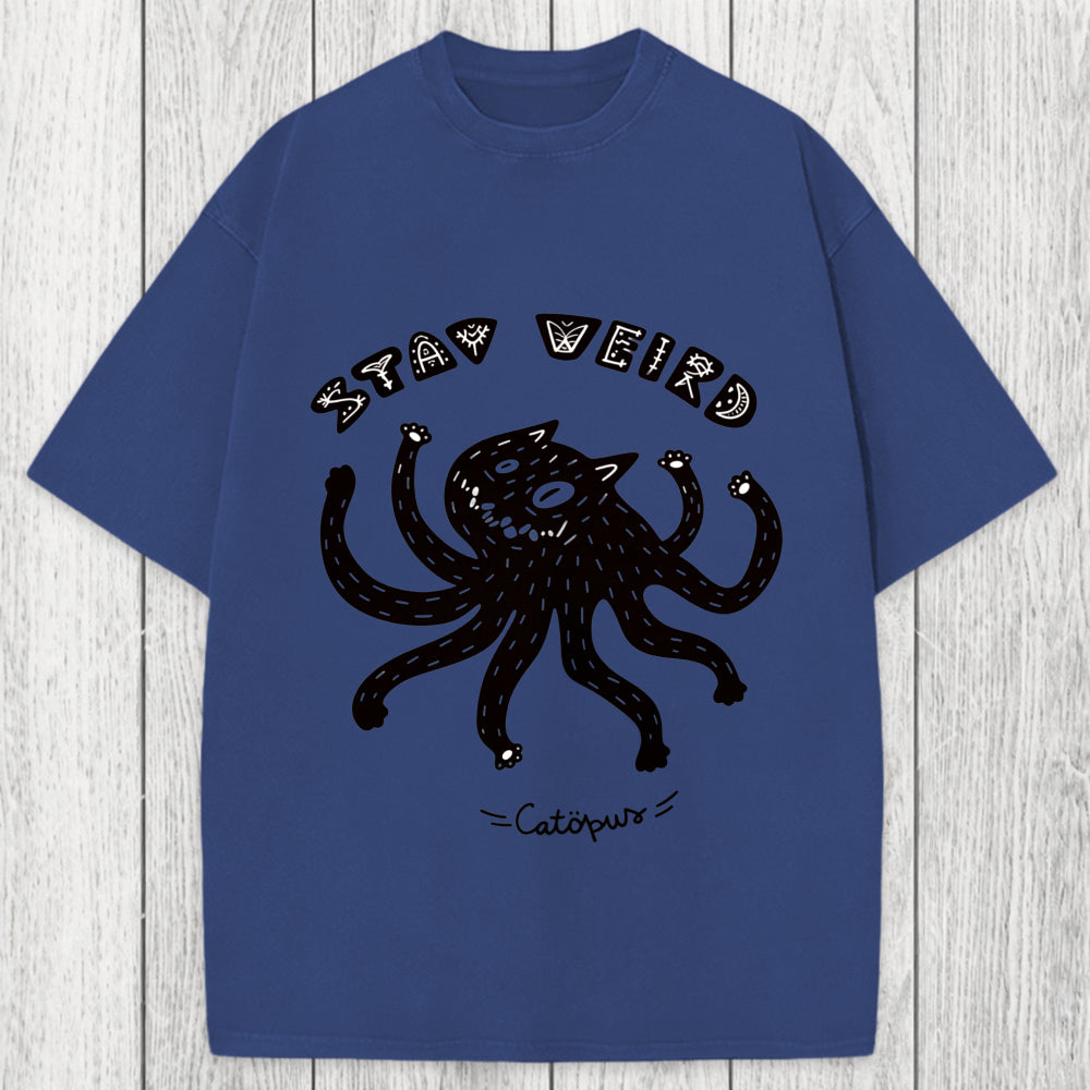 Tokyosol STAY WEIRD Catopus Washed T-Shirt