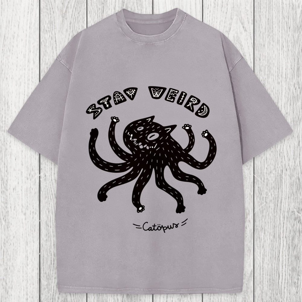 Tokyosol STAY WEIRD Catopus Washed T-Shirt