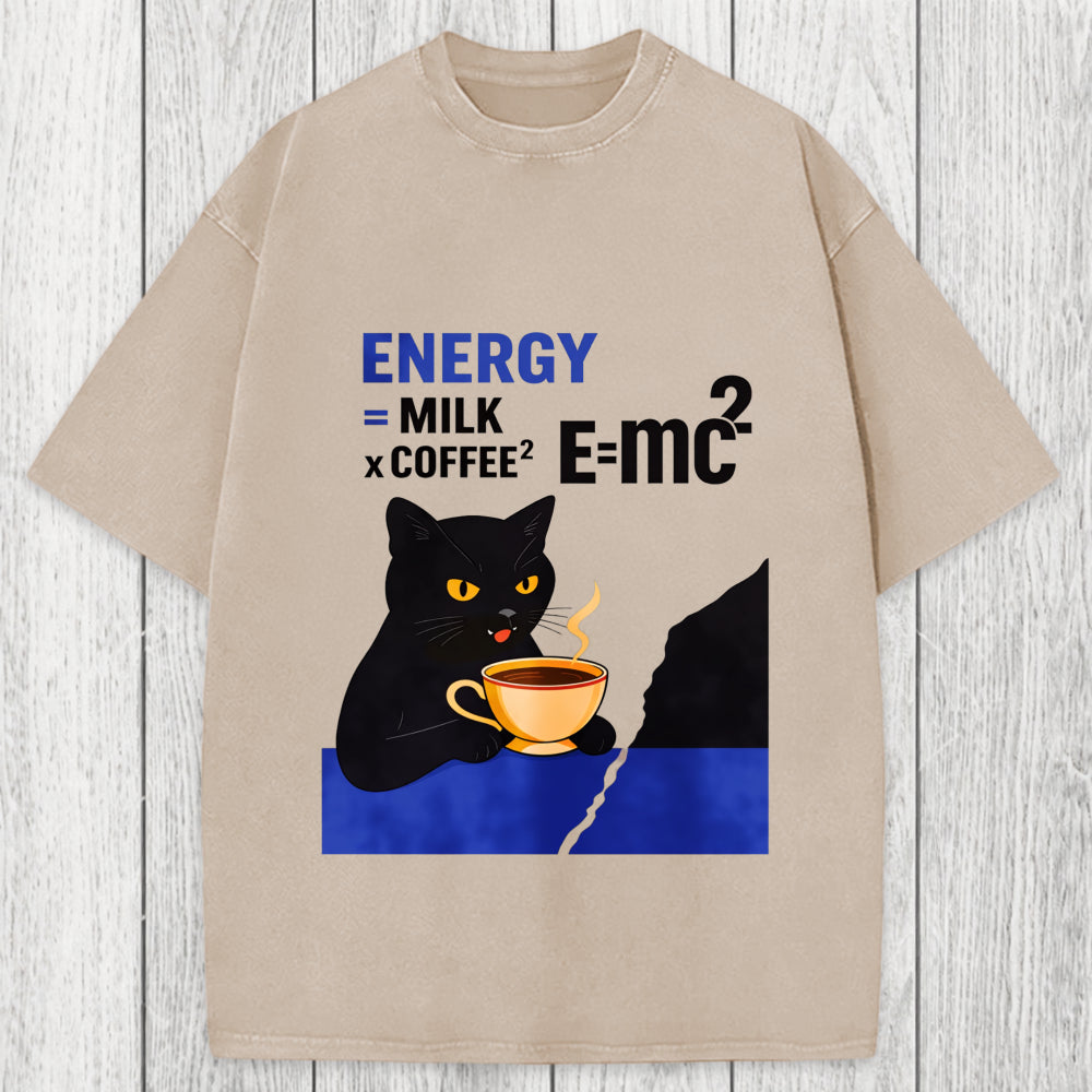 Tokyosol Cat Coffee Energy Formula Washed T-Shirt