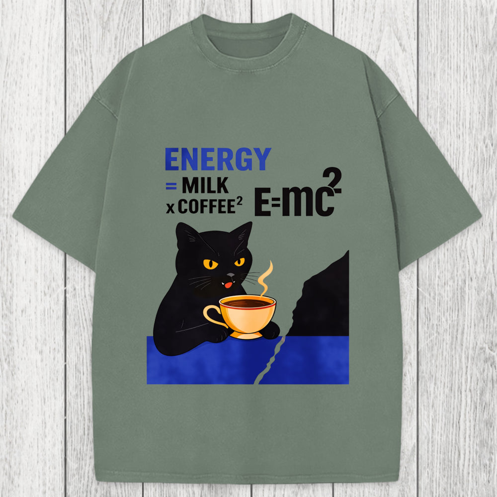 Tokyosol Cat Coffee Energy Formula Washed T-Shirt