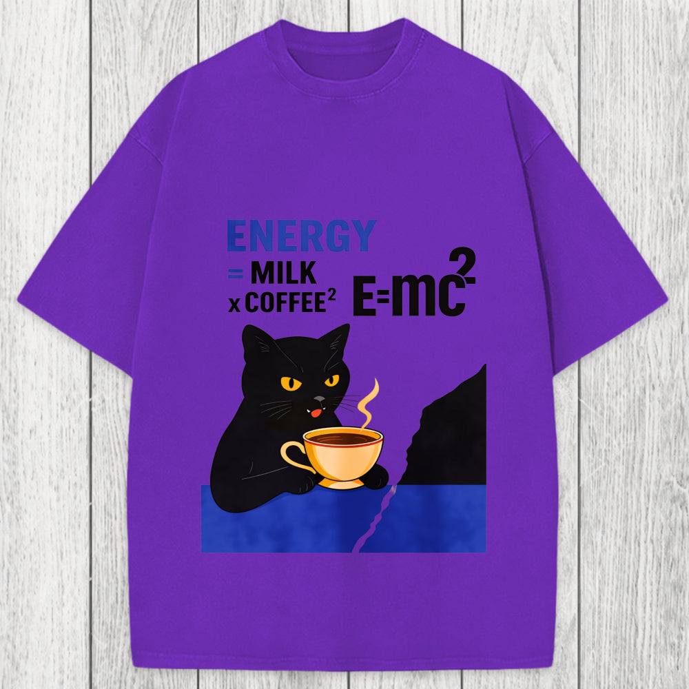 Tokyosol Cat Coffee Energy Formula Washed T-Shirt