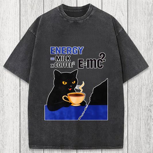Tokyosol Cat Coffee Energy Formula Washed T-Shirt