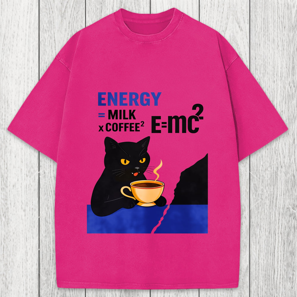 Tokyosol Cat Coffee Energy Formula Washed T-Shirt