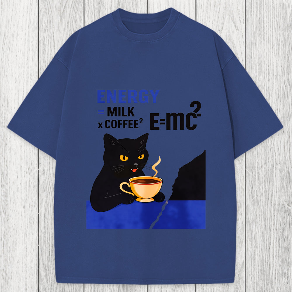 Tokyosol Cat Coffee Energy Formula Washed T-Shirt