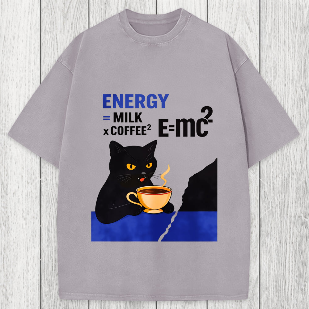 Tokyosol Cat Coffee Energy Formula Washed T-Shirt