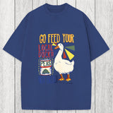Tokyosol Go Feed Your Local Duck Funny Washed T-Shirt
