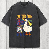 Tokyosol Go Feed Your Local Duck Funny Washed T-Shirt