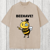 Tokyosol Beehave! Funny Bee Washed T-Shirt