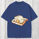 Tokyosol Cute Hamster Pizza Washed T-Shirt