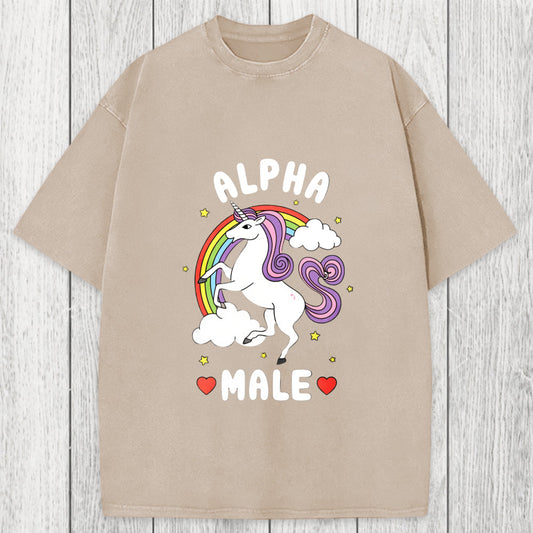 Tokyosol Alpha Male Energy Unicorn Washed T-Shirt