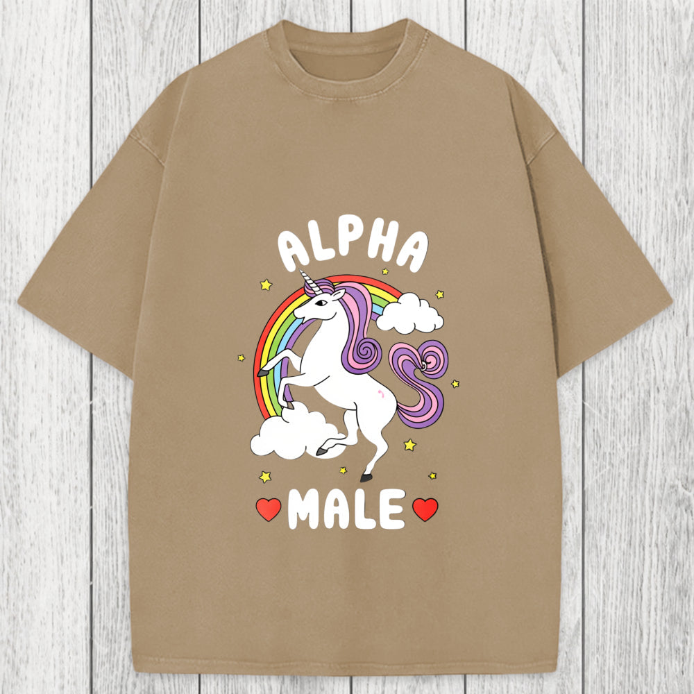 Tokyosol Alpha Male Energy Unicorn Washed T-Shirt
